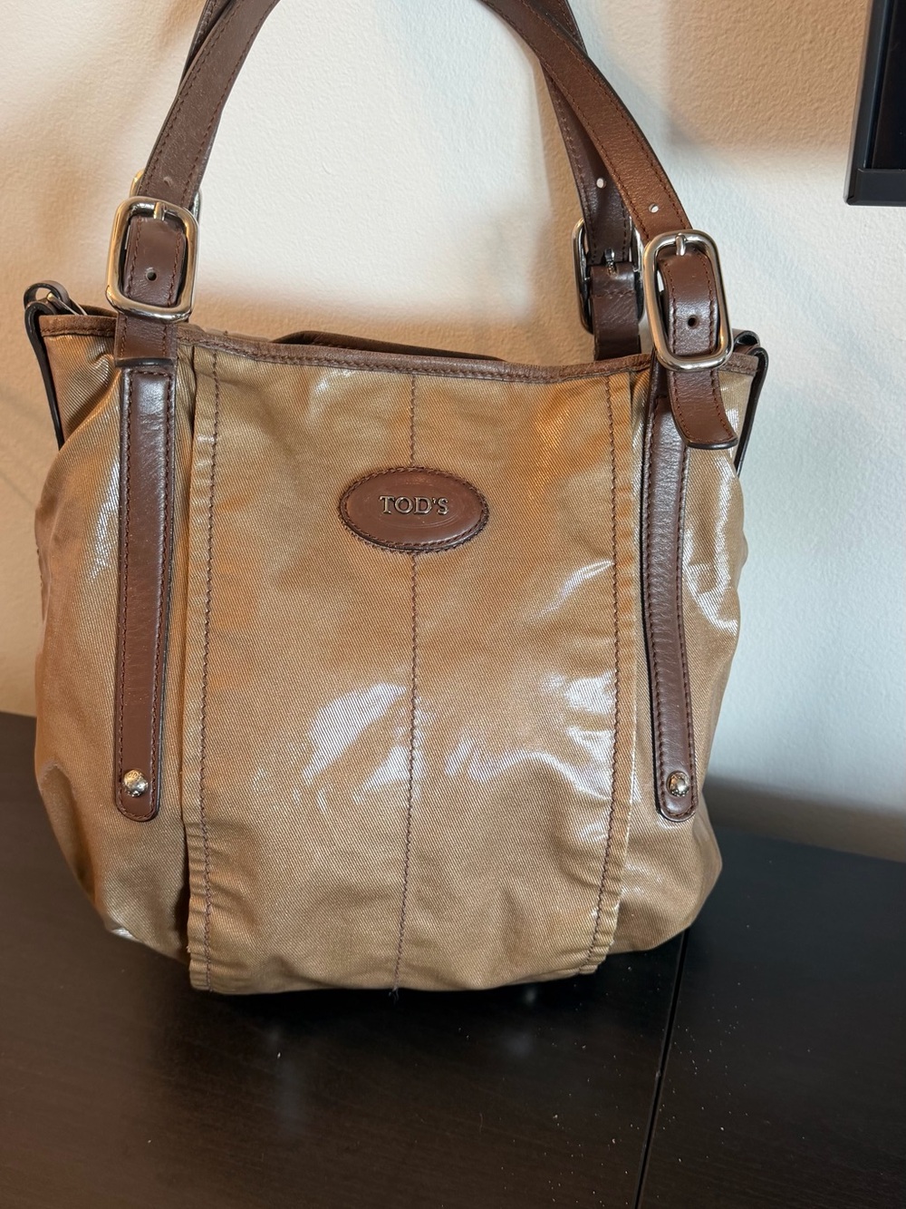 Tod's Tan and Brown Shoulder Tote